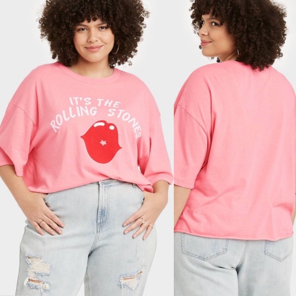 NEW ROLLING STONES KISS LIPS PINK SHIRT LOGO BAND - Picture 12 of 16